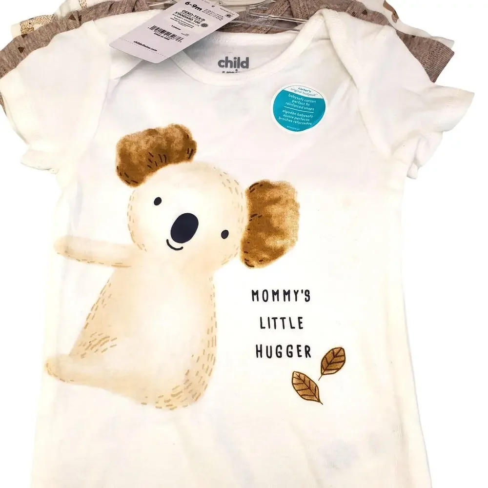 Carters Baby Boy Koala Body Suit 3 Piece 6-9 Months NEW Cotton